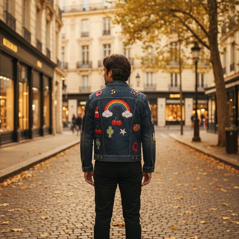 Rocketman Taron Egerton Jacket Elton John Rockstar Blue Denim Jacket Medium - Picture 11 of 11